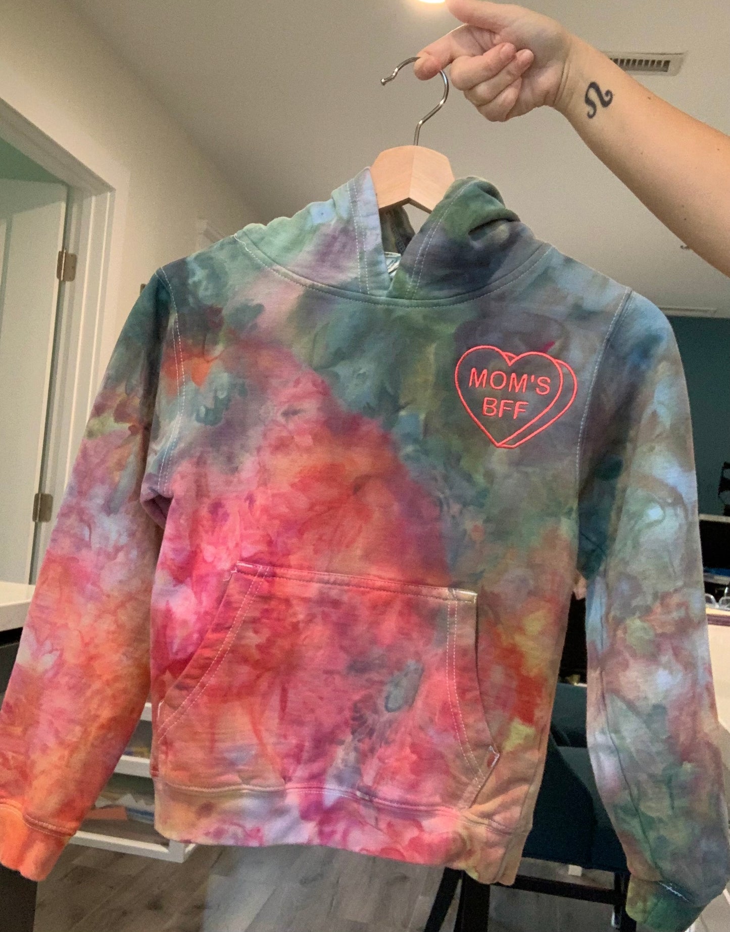 Mom’s BFF Ice Dyed Hoodie