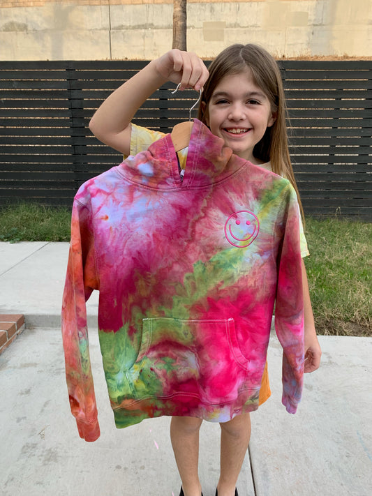Happy Face Ice Dyed Hoodie
